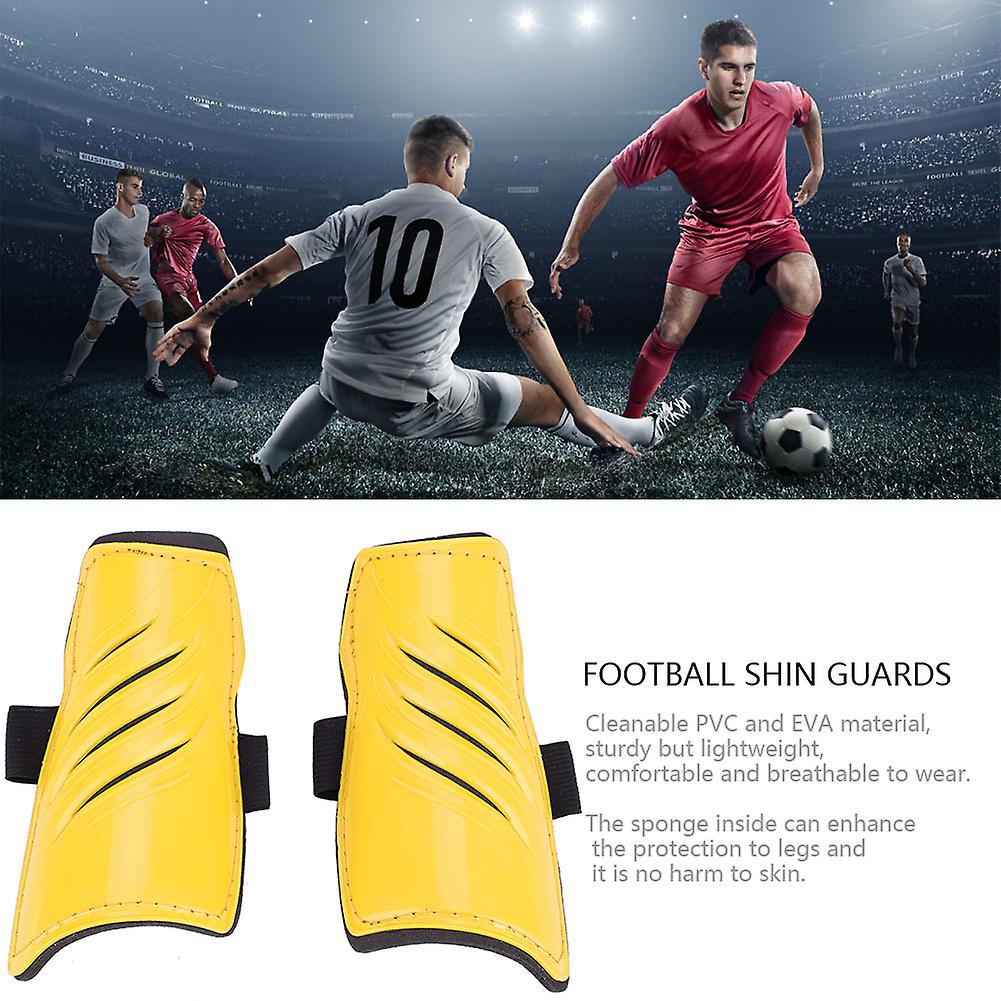 1 Pair Child Football Sports Shinguards Kids Soccer Ball Shin Guards Legs Protector Yellow