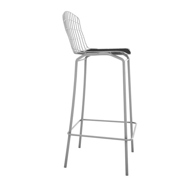 Madeline Barstool， Set of 3 in Charcoal Grey and Black