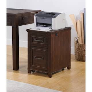 Martin Svensson Home Del Mar Coffee Walnut 2-Drawer File Cabinet with Fingerprint Lock 7102809