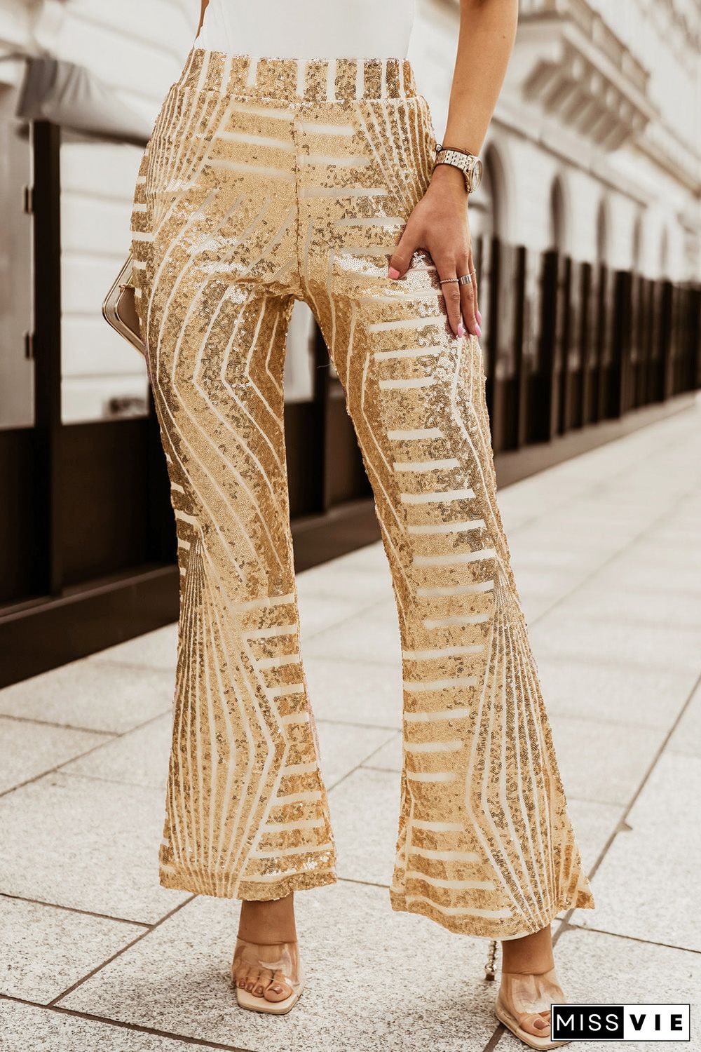 Sequin Wide Leg Pants