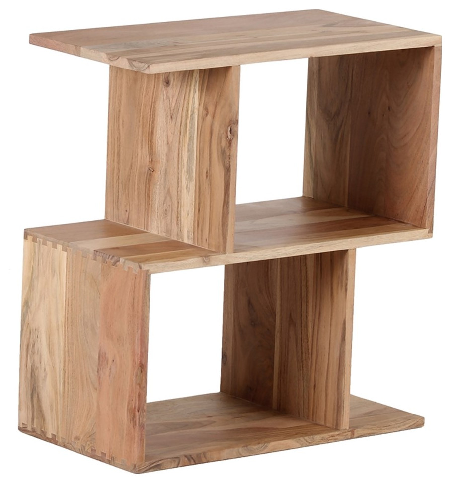 Porter Designs Portola Solid Acacia Wood Bookcase   Natural   Rustic   Bookcases   by Homesquare  Houzz