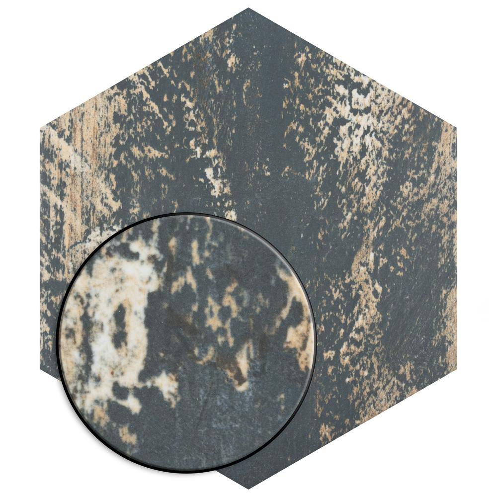 Merola Tile Gaugin Hex Catan Shadow 8-58 in. x 9-78 in. Porcelain Floor and Wall Tile (11.56 sq. ft.  case) FCD10GCX