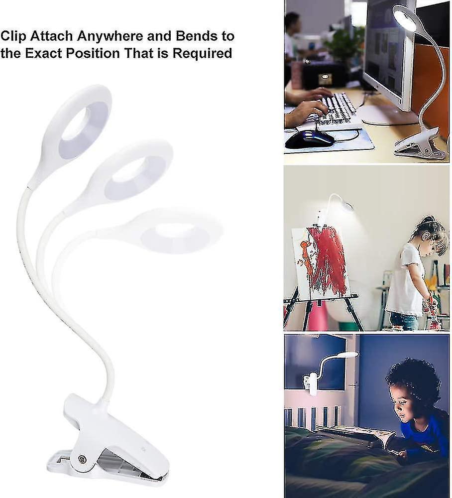 24 Led Reading Light， 9 Different Settings Eye Protect Book Clip Light， Usb Rechargeable Reading Lig