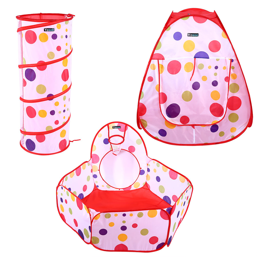 Ashata 3Pcs/Set Children Baby Play House Tent Tunnel Ball Pool Pop Up Kids Indoor Outdoor Toys , Learning Toy, Intellectual Developmental Toy