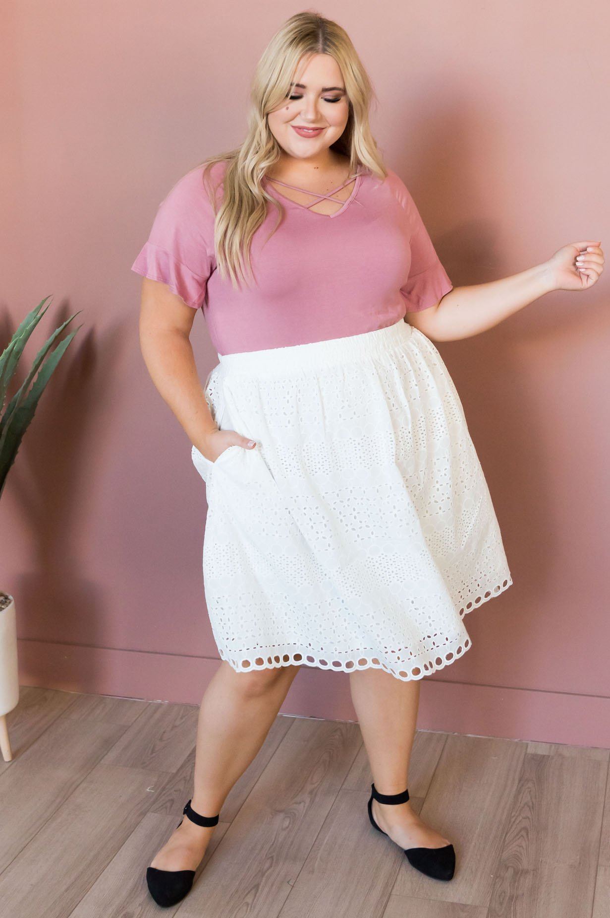 Always Happy Eyelet Skirt