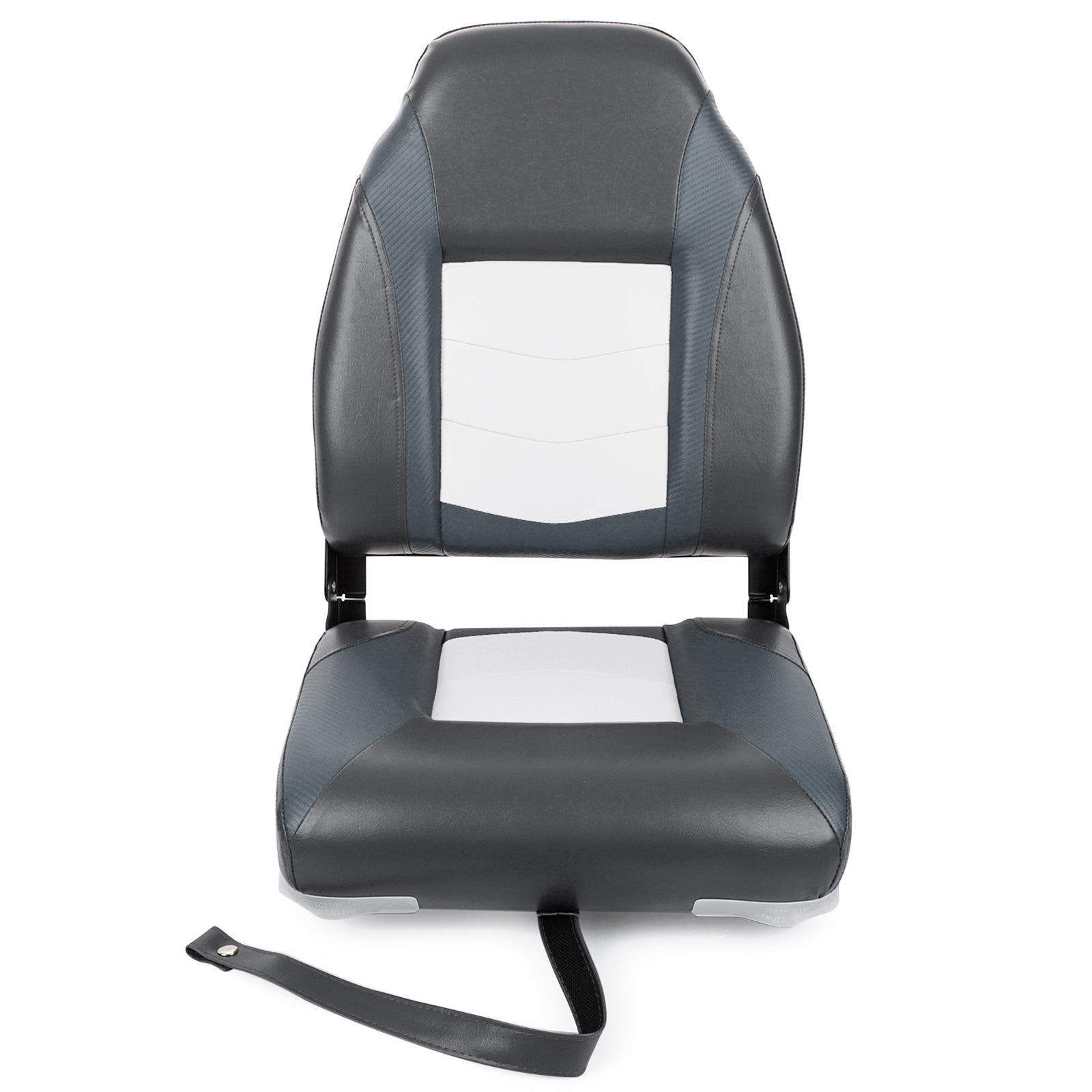 NORTHCAPTAIN S1 Deluxe High Back Folding Boat Seat，Stainless Steel Screws Included，White/Charcoal/Charcoal（2 Seats）