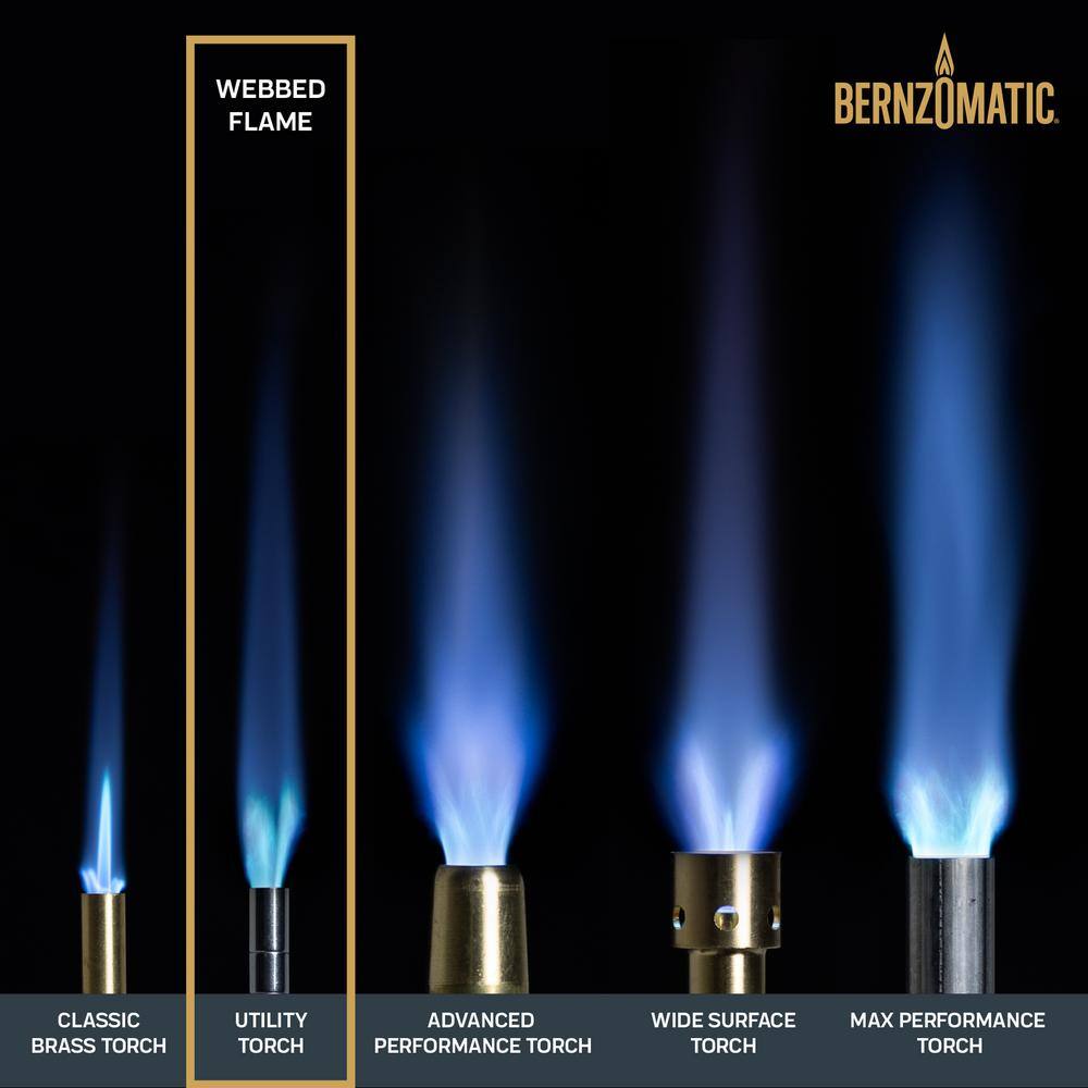 Bernzomatic Trigger Ignition Start Blow Torch Kit with 14.1 oz. Handheld Propane Gas Cylinder and Adjustable Flame 333084