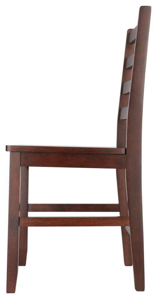 Hamilton 2 Piece Ladder Back Chair Set  Walnut   Transitional   Dining Chairs   by Kolibri Decor  Houzz