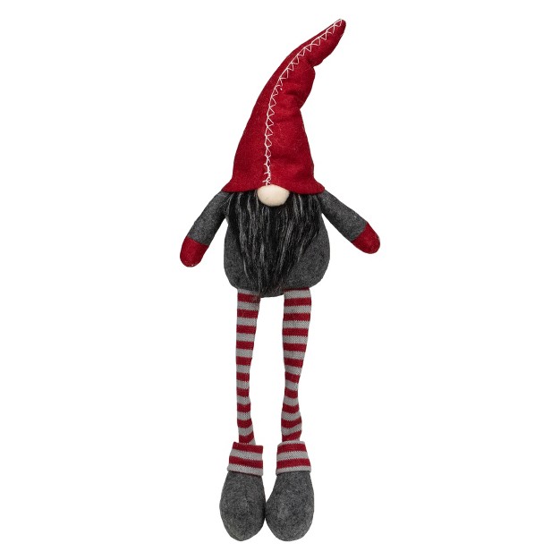 Red And Gray Sitting Christmas Gnome Decoration