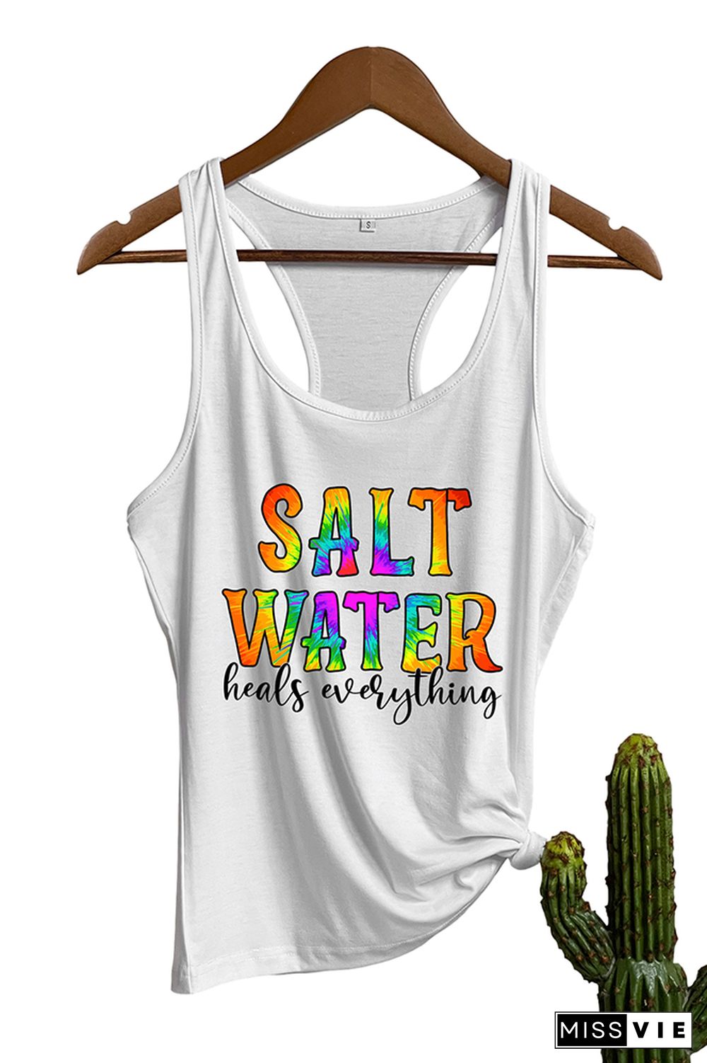 Salt Water Heels Everything Letter Print Graphic Tank Top