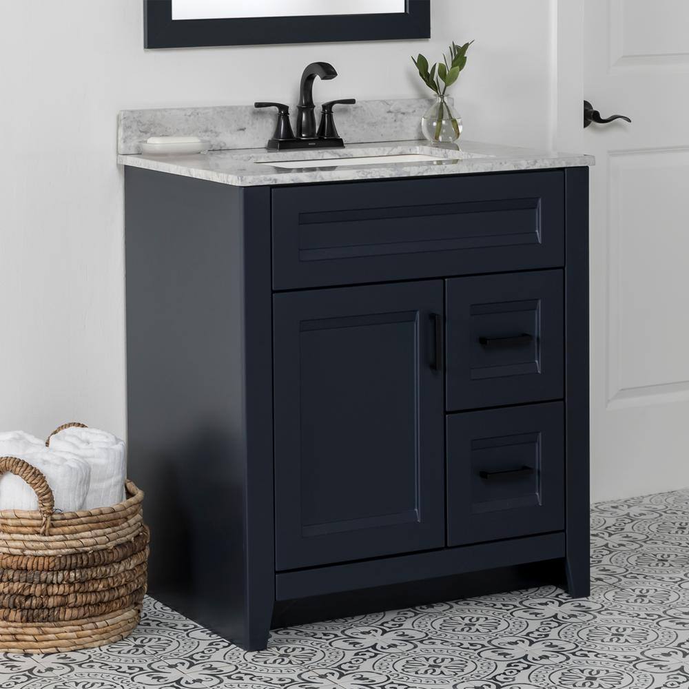 Home Decorators Collection Ridge 30 in. W x 21.6 in. D x 34 in. H Bath Vanity Cabinet without Top in Deep Blue RG30-DB