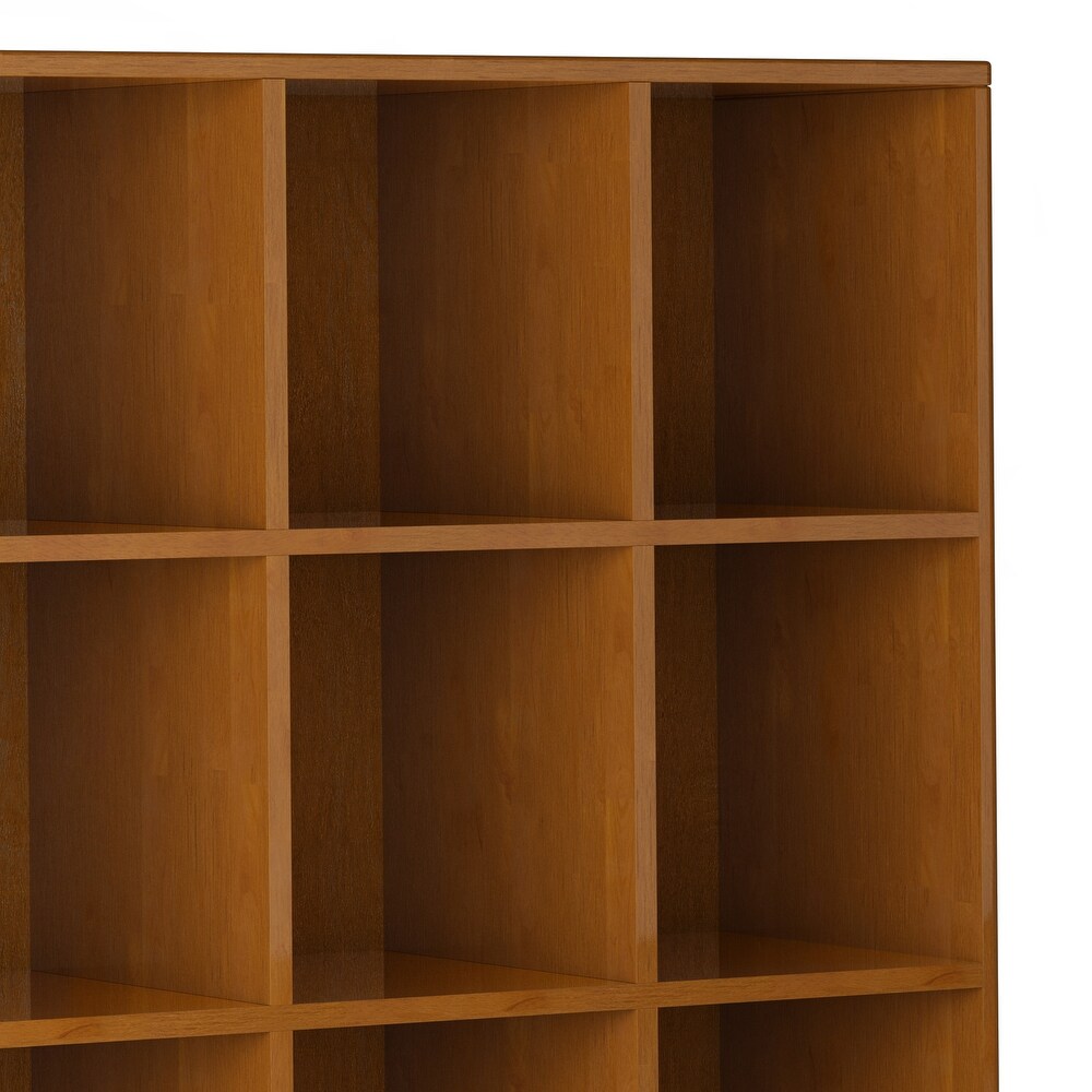 WYNDENHALL Pearson SOLID HARDWOOD 58 inch x 42 inch Mid Century Modern Cube Storage Bookcase with Drawers