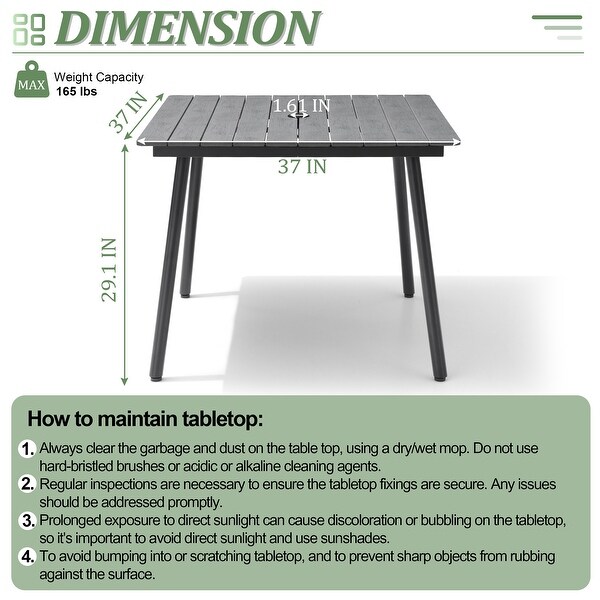 VredHom Outdoor Patio Aluminum Dining Table