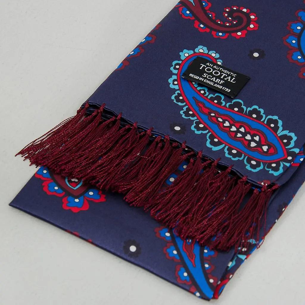 ，  and Burgundy paisley silk aviator scarf