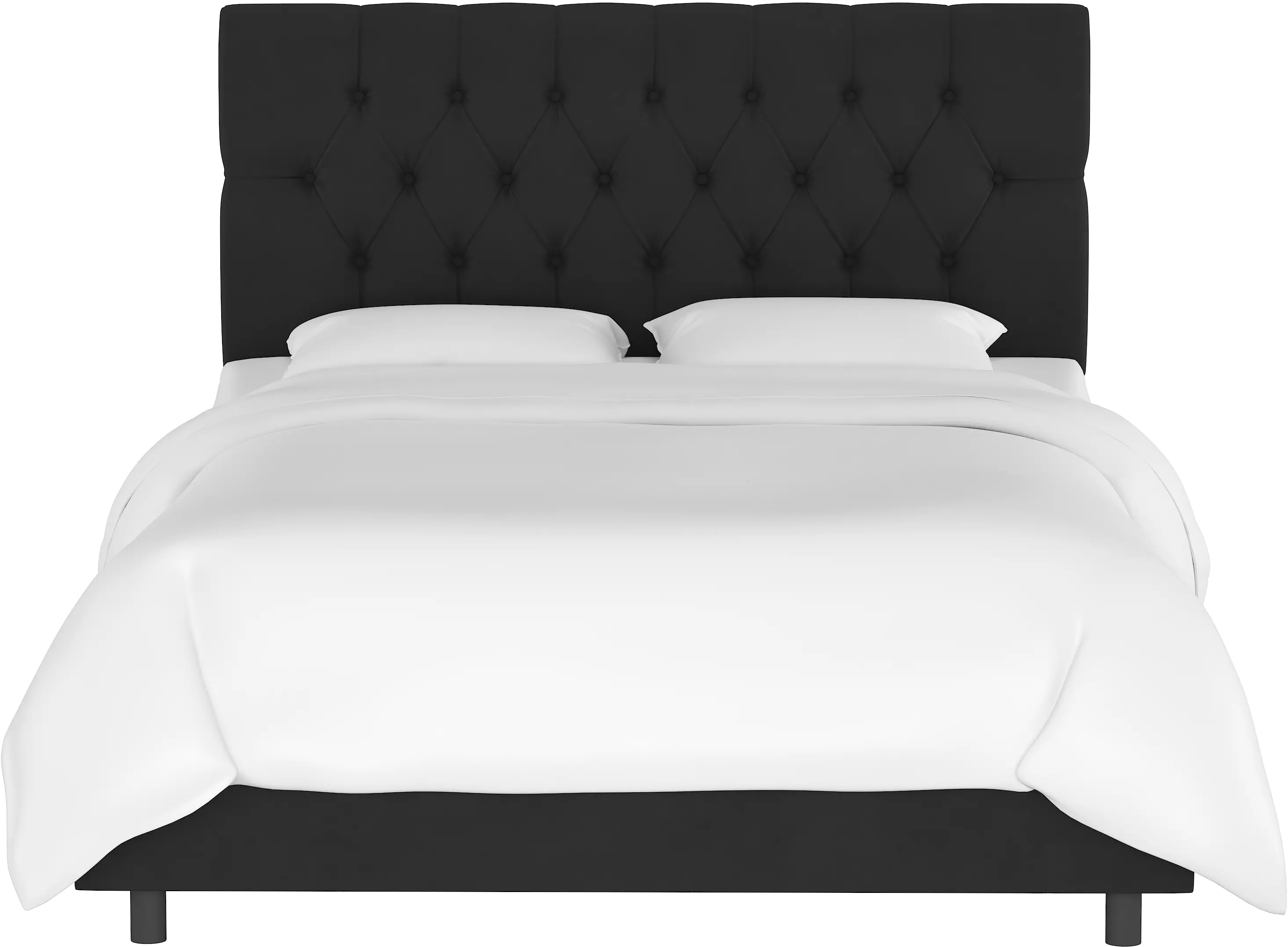 Tufted Velvet Black Queen Upholstered Bed - Skyline Furniture