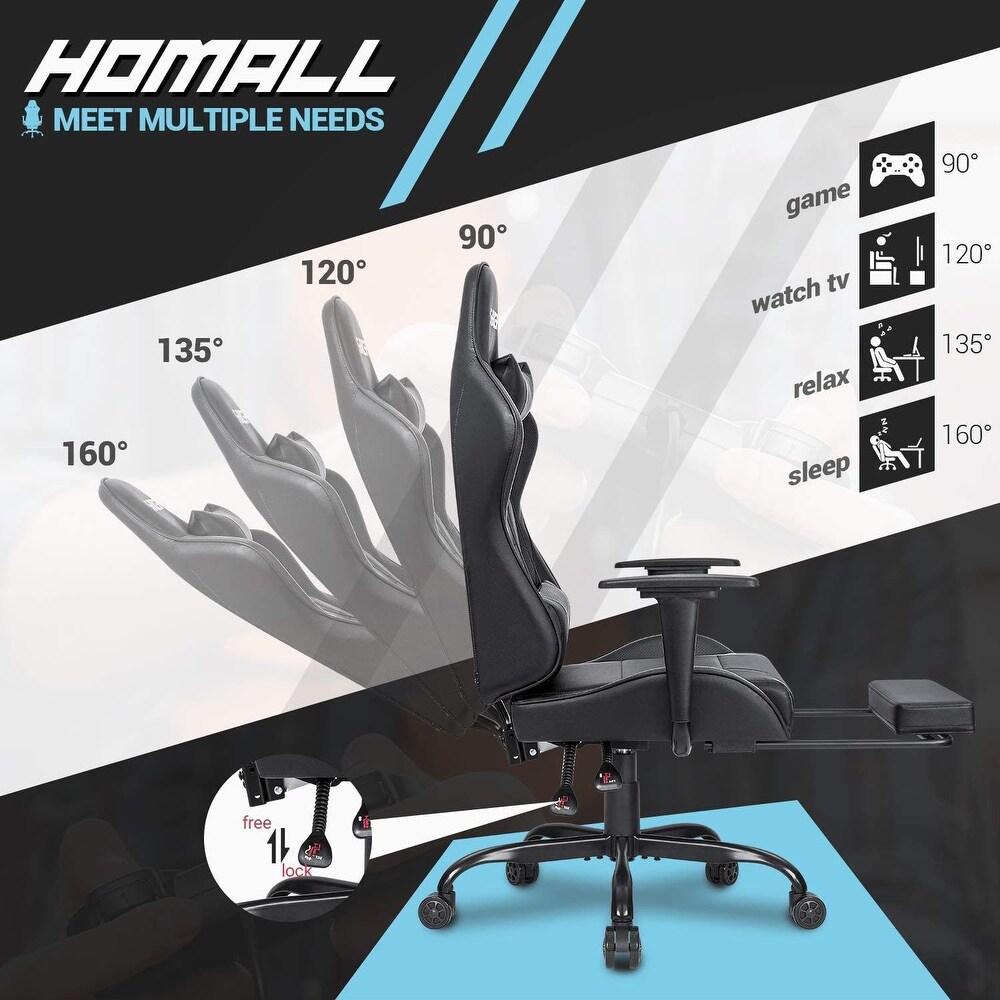 Gaming Chair with Footrest   Ergonomic Desk Chair