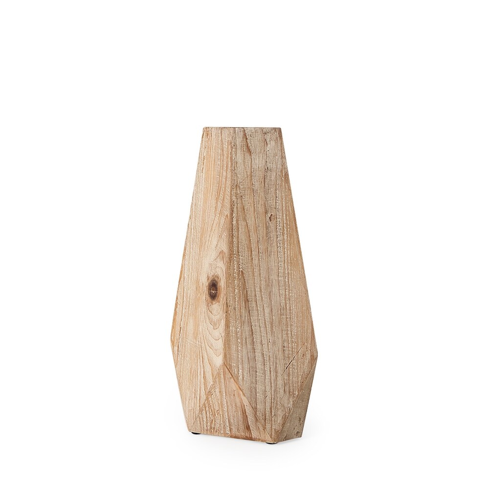 en II Natural Brown Wood Vase (15.3\