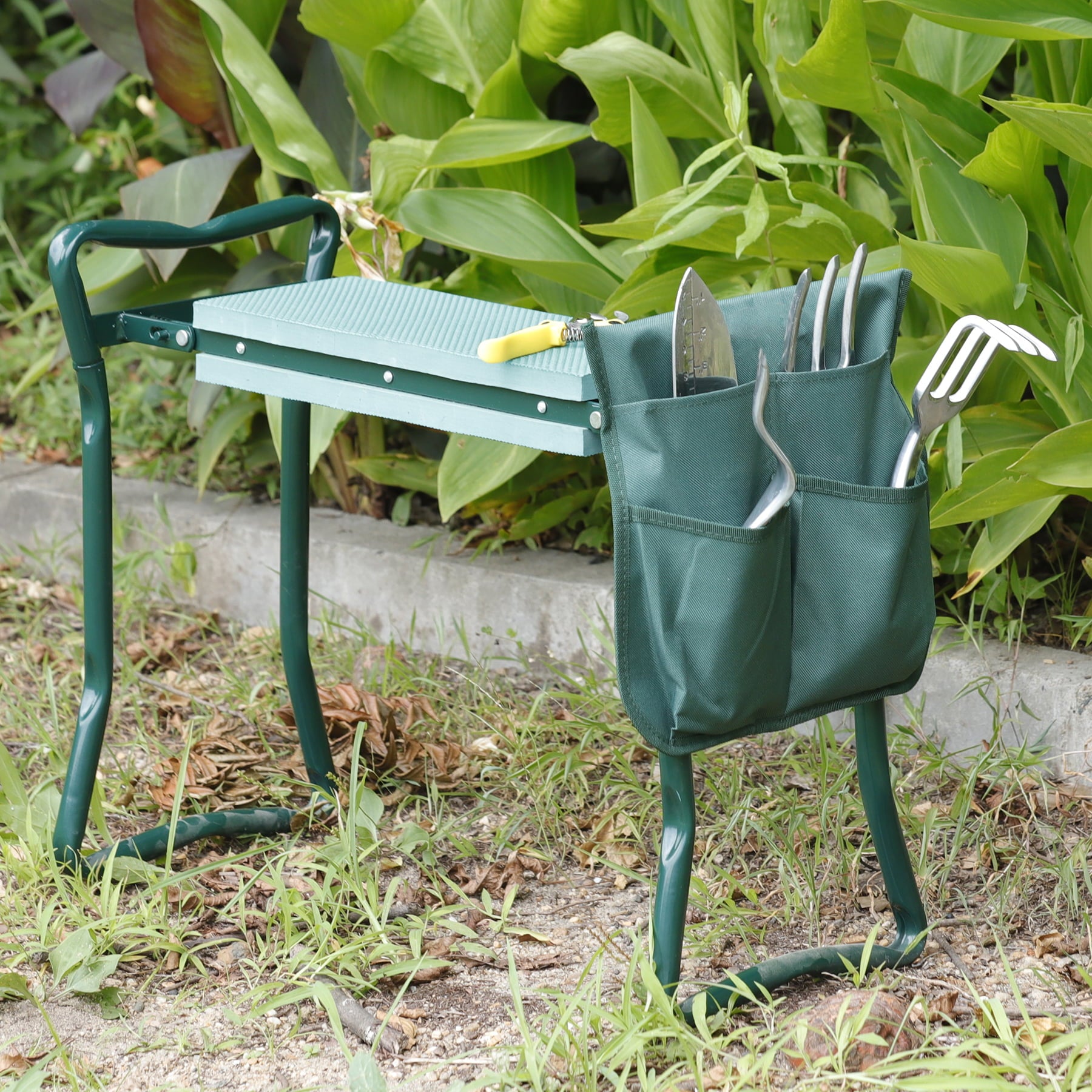 Zeny Foldable Garden Kneeler Bench W/ EVA Pad and Tool Pouch