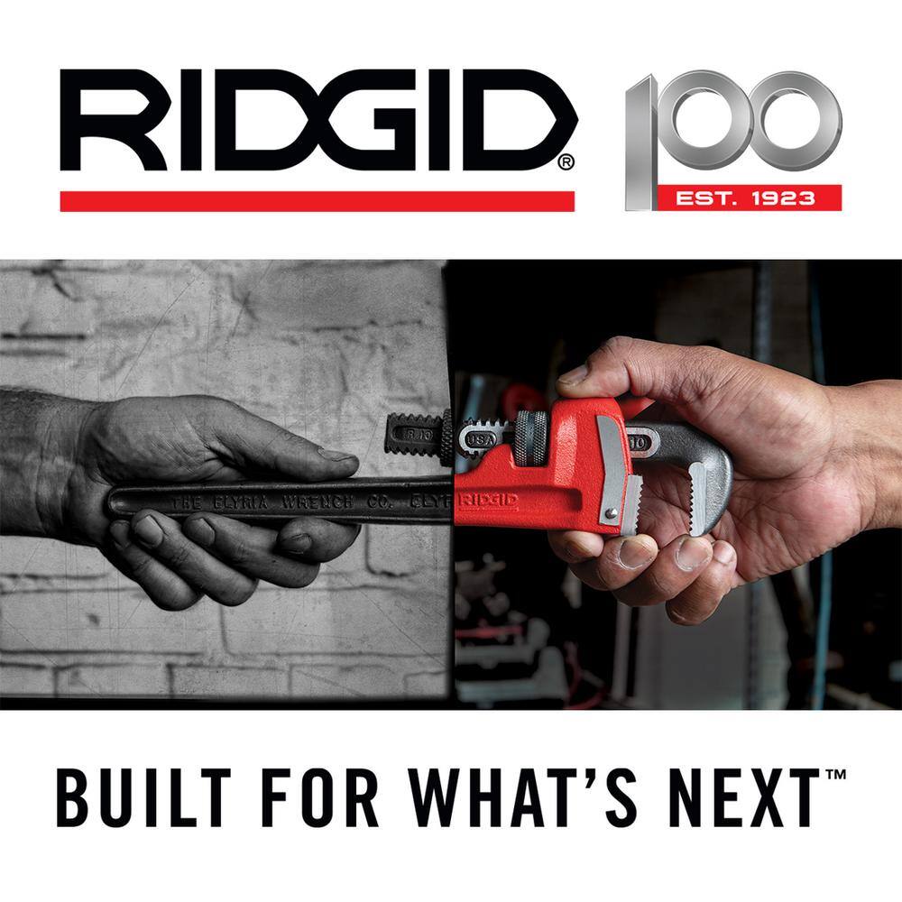 RIDGID 24 in. Straight Pipe Wrench for Heavy-Duty Plumbing Sturdy Plumbing Pipe Tool with Self Cleaning Threads and Hook Jaws 31030