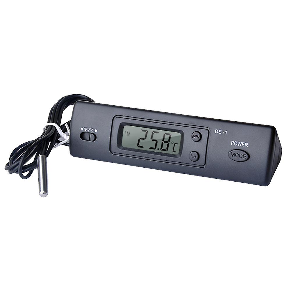 Mini Thermometer Electronic Digital Car Thermometer Indoor Outdoor Multi-function Thermometer Time Temperature Display With Probe No.283422