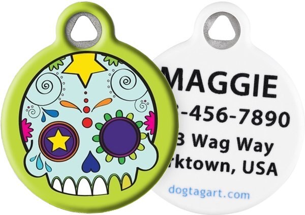 Dog Tag Art Dia de los Muertos Personalized Dog and Cat ID Tag