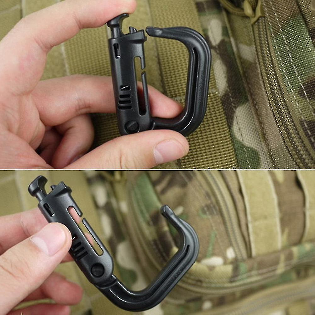 Molle Carabiner D-shape Locking Ring Plastic Clip Snap Type Ring Buckle Carabiner Keychain Itw Fastener Bag Buckle Clasp Australia Green