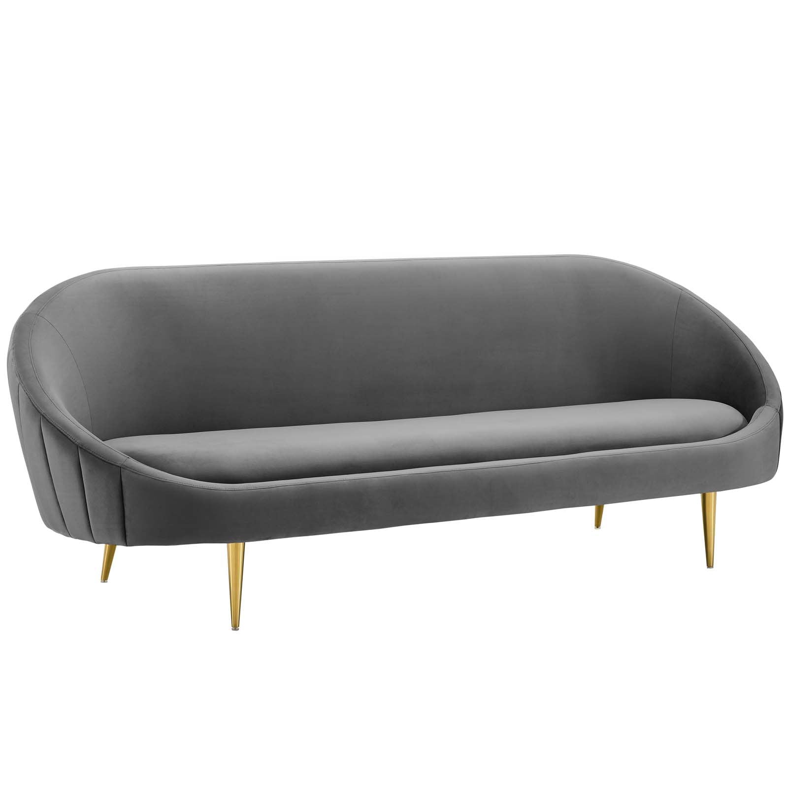 Sublime Vertical Curve Back Performance Velvet Sofa-EEI-3349