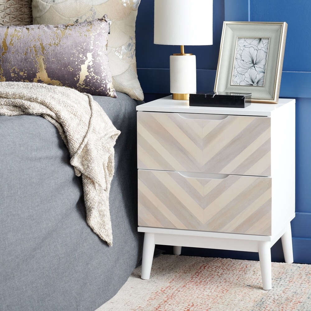 SAFAVIEH Tay 2 Drawer Patterned Nightstand