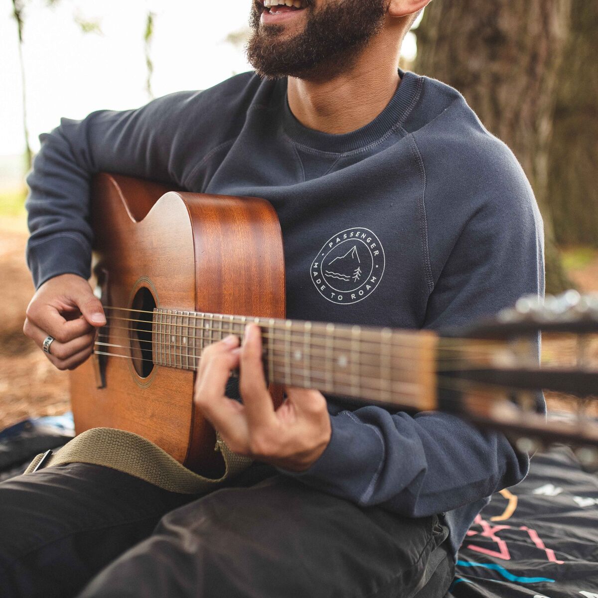 Border Recycled Sweatshirt - Faded Black