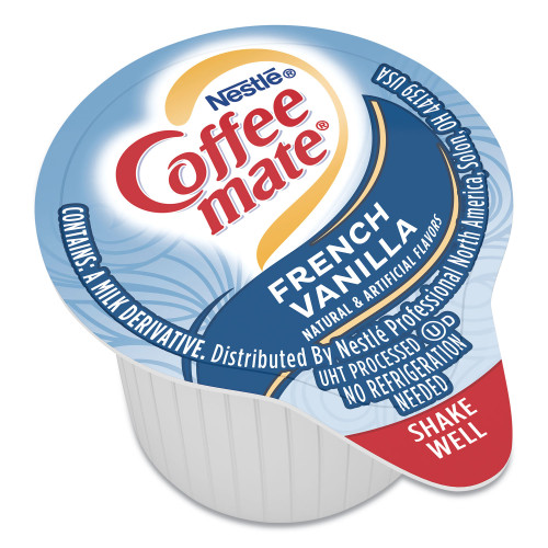 Coffee-mate Liquid Coffee Creamer， French Vanilla， 0.38 oz Mini Cups， 50/Box， 4 Boxes/Carton， 200 Total/Carton (35170CT)