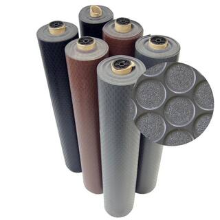 Rubber-Cal Coin Grip 4 ft. x 8 ft. Brown Commercial Grade PVC Flooring 03-165-2MM-BR08