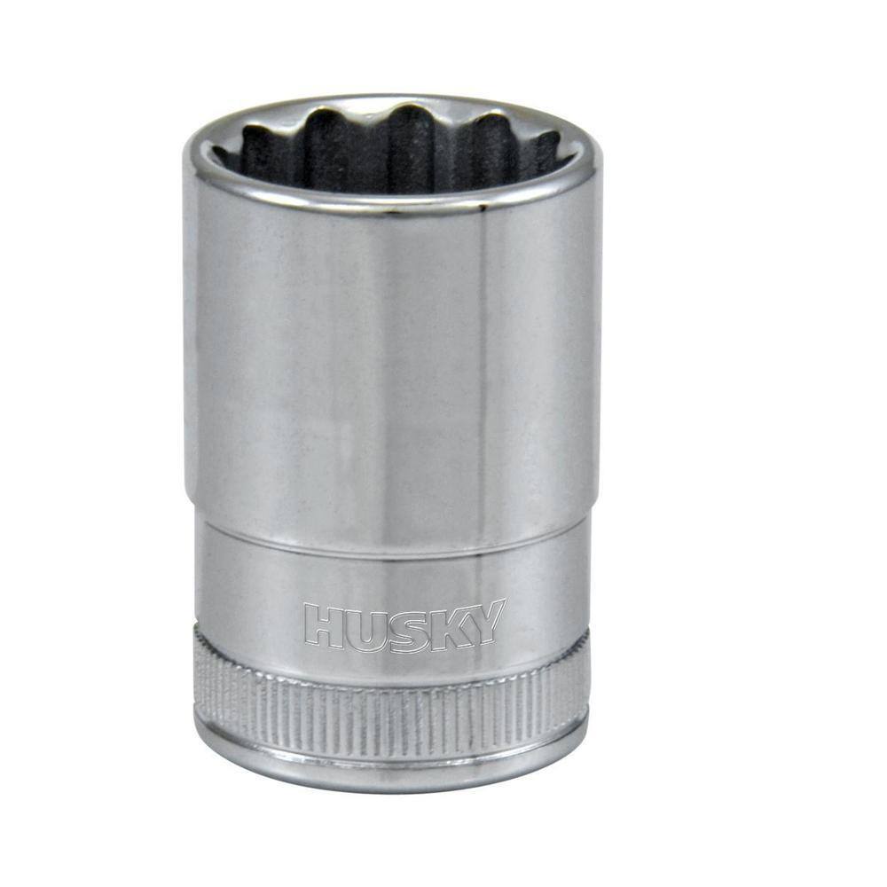 Husky 12 in. Drive 19 mm 12-Point Metric Standard Socket H2D12P19M