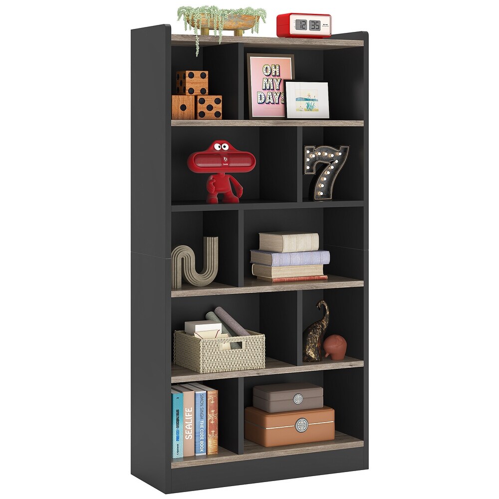 72 Inch Tall Bookcase  6 Tier Cube Bookshelf Storage Organizer for Home Office  Library