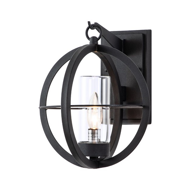 C Cattleya 1 light Matte Black Finish Global Outdoor Wall Sconce Wall Light Fixture e26