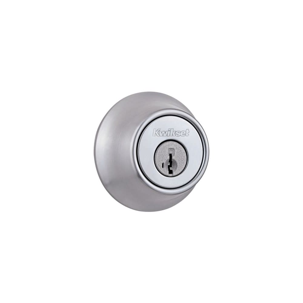 Kwikset SmartKey Door Deadbolt Satin Chrome Single Cylinder