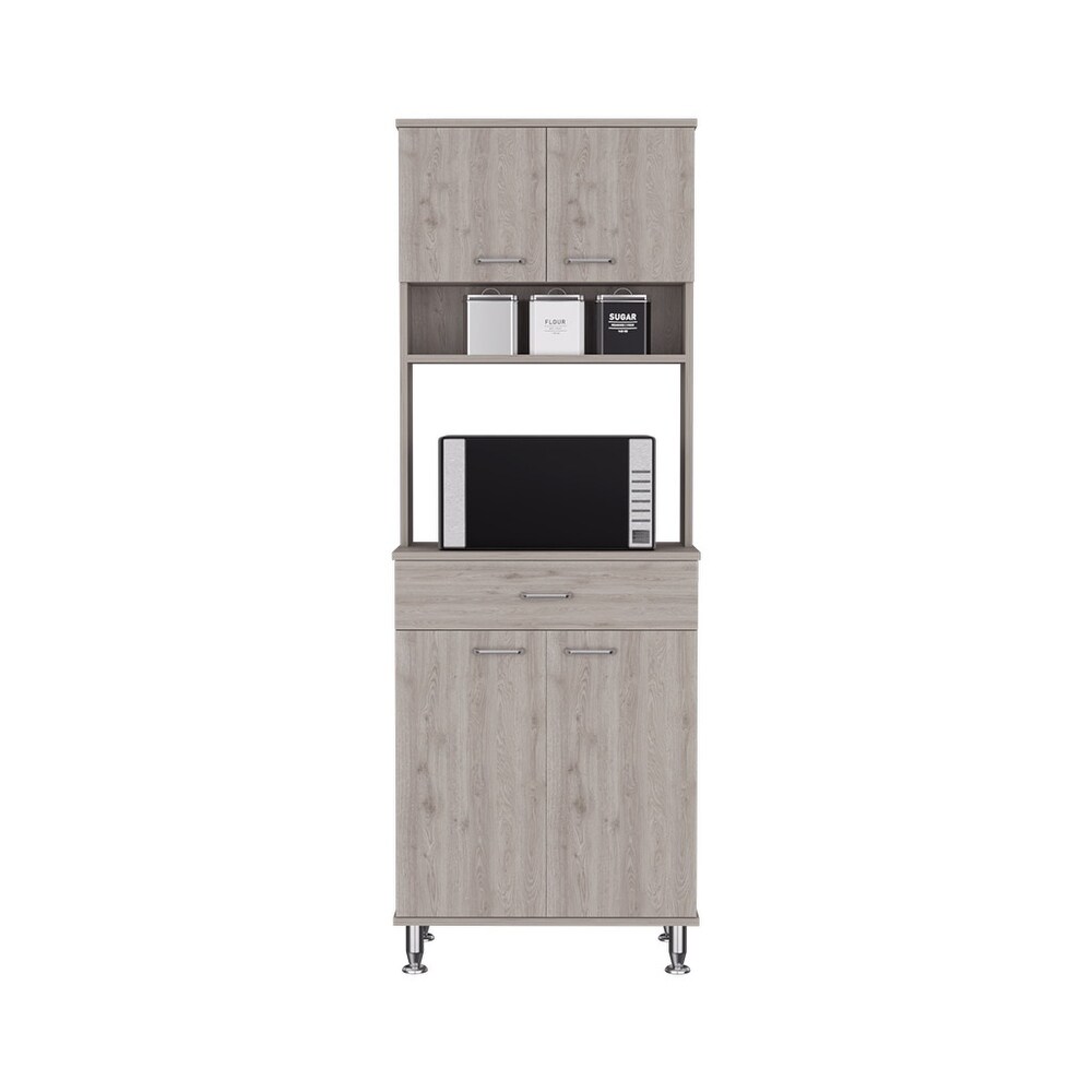 Pantry Piacenza Two Double Door Cabinet  Light Gray Finish High quality and durable