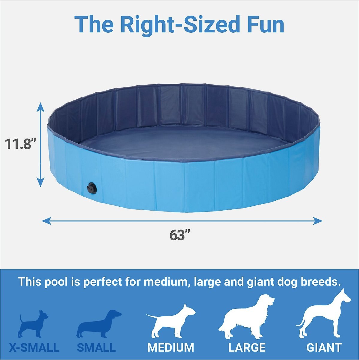 Frisco Outdoor Dog Swimming Pool， Blue