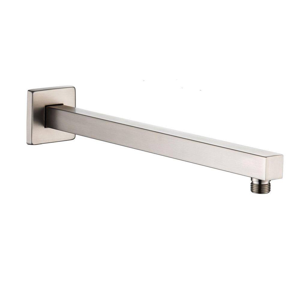 RAINLEX 24 in. 600 mm Square Wall Mount Shower Arm and Flange in Brushed Nickel L1BN-600