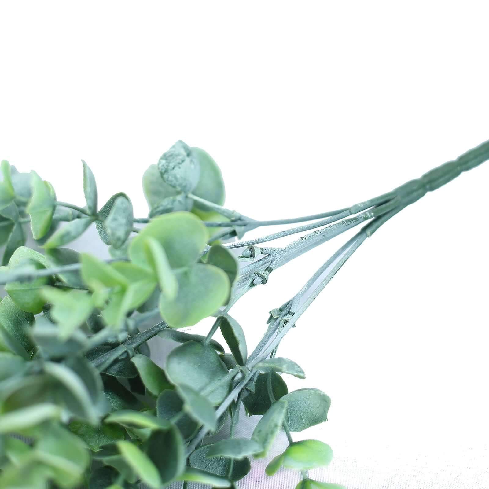 3 Bushes Artificial Eucalyptus Branches, Greenery Bouquet Plants 14