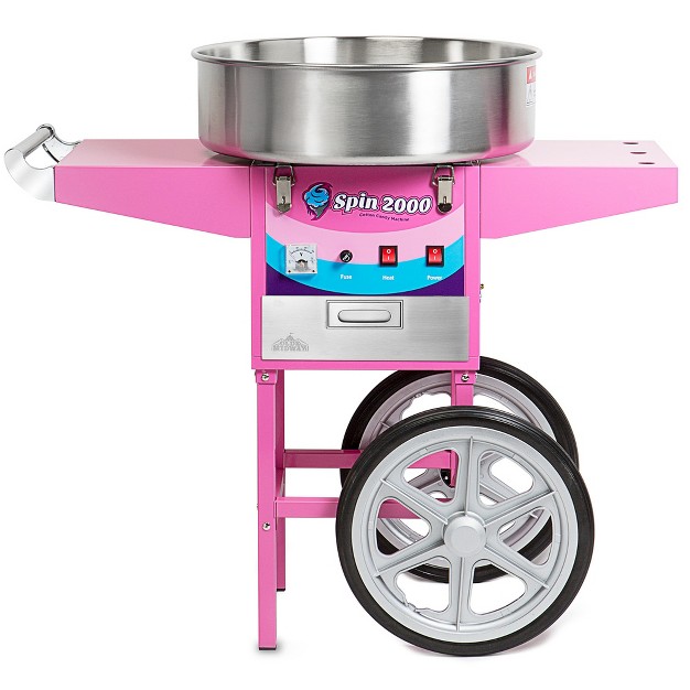 Olde Midway Commercial Cotton Candy Machine With Cart Spin 2000 Electric Candy Floss Maker