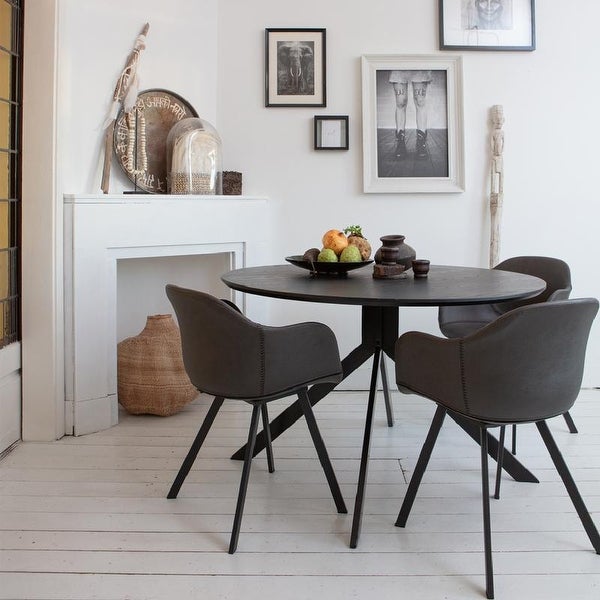 Woood Bruno Black Round Dining Table