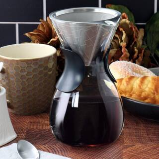 Mr. Coffee Verduzco 1 Liter 4- Cup Clear Glass Pour Over Coffee Maker with Fine Mesh Filter 985120069M