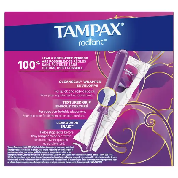 Tampax 28-Count Radiant Duopack Tampons