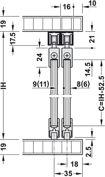 Hafele Sliding Door Hardware  Slido F Line21 20D  ...