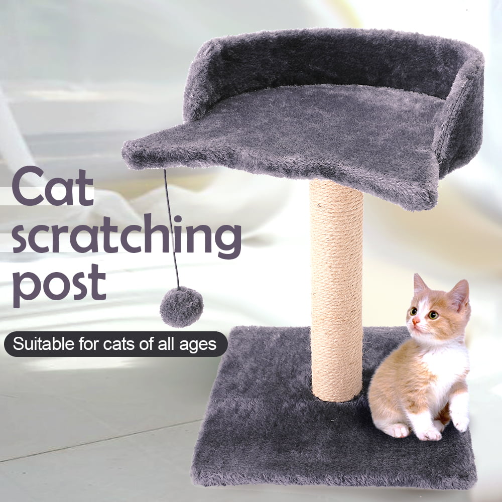 PinkSheep Cat Scratching Post with Perch， Sisal Cat Tree Scratcher Pole for Indoor Kitten