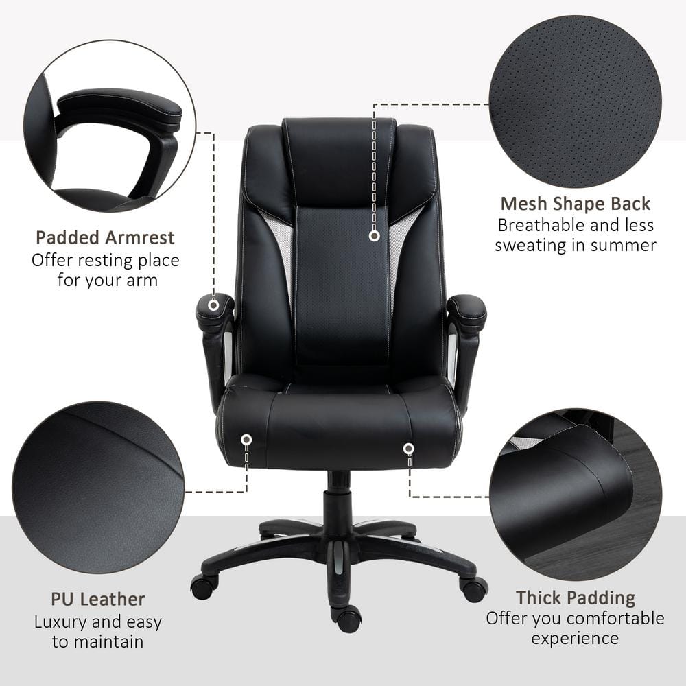 Vinsetto Modern Black Mesh Computer Chair with Back Support 921-249