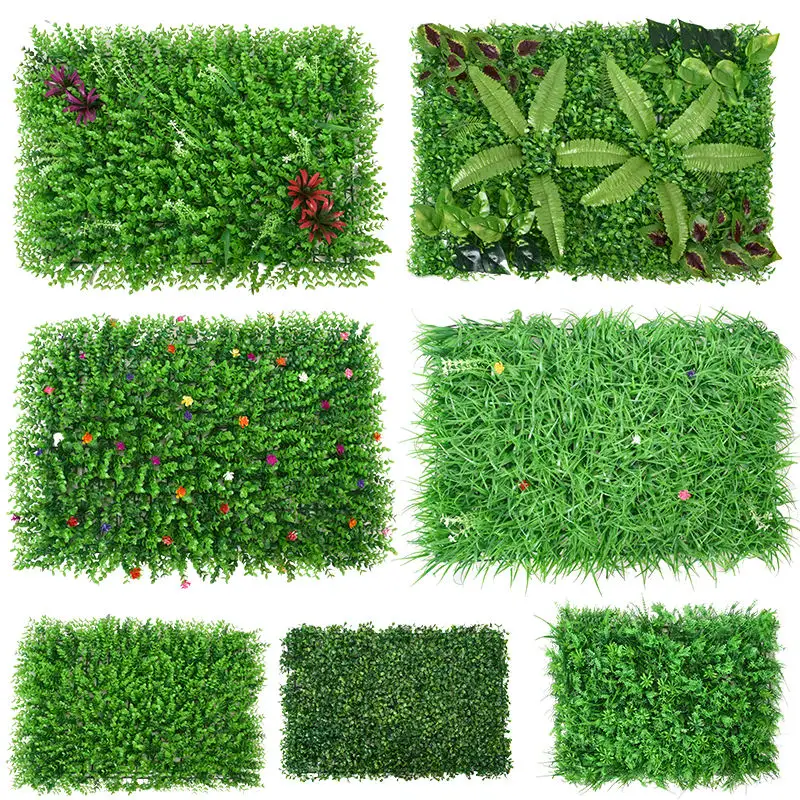 Factory directly Supply Artificial Wall Plant  Artificial Hedge Artificial Green Grass Panel Home Wedding Hotel Decoration