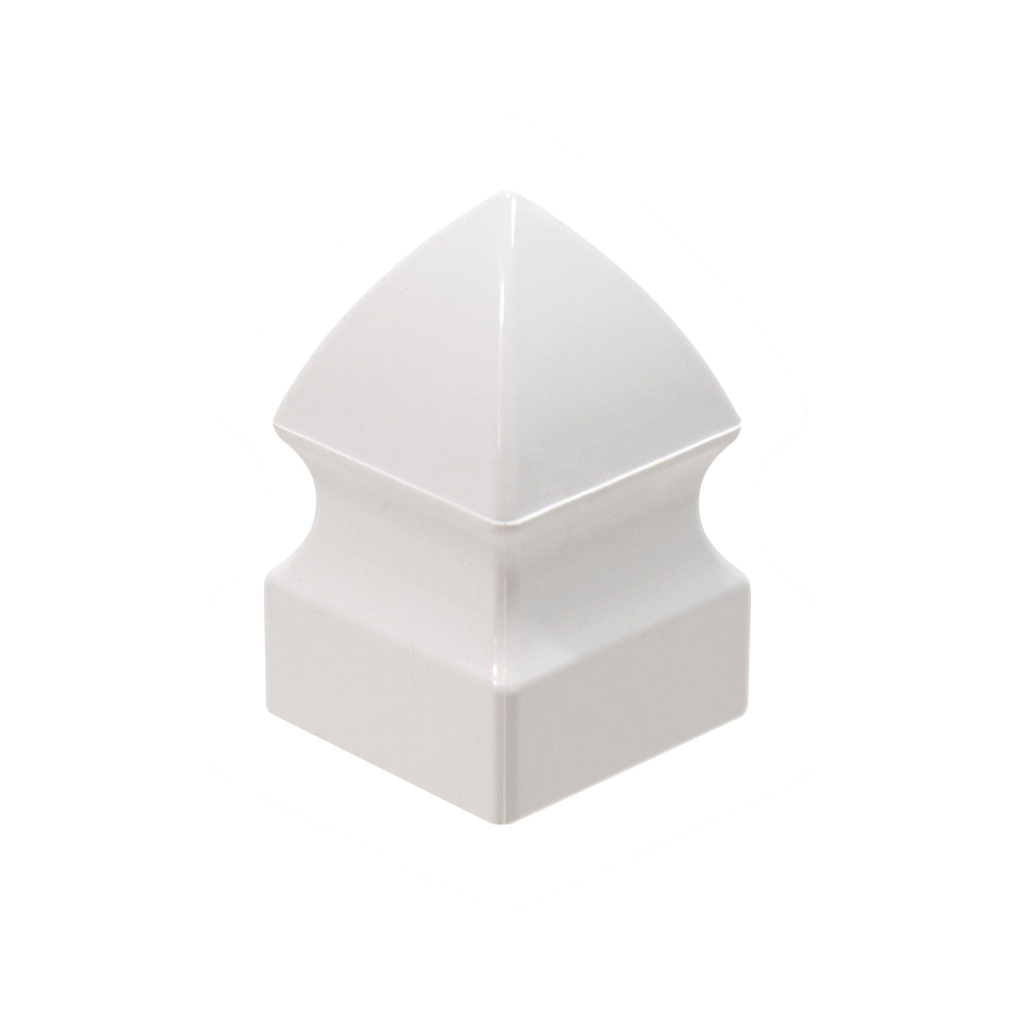 Plum Fittings 1" x 1" Gothic Vinyl Picket Fence Caps | Pack of 5 | White