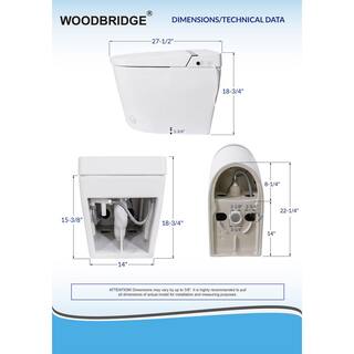 WOODBRIDGE Nutley Intelligent Comfort Height 1-Piece 1.0 GPF1.6 GPF Dual Flush Elongated Toilet in White Seat Included HB0990S