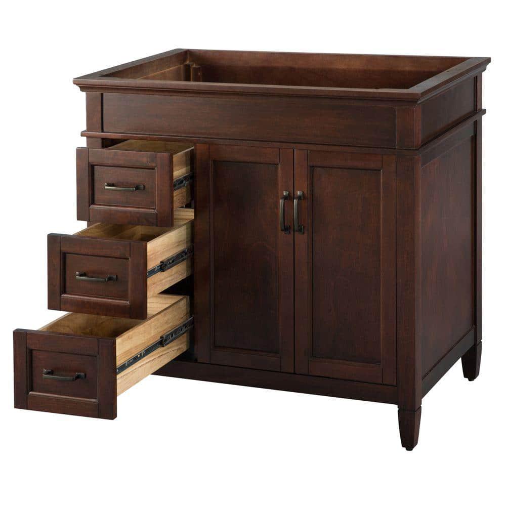 Home Decorators Collection Ashburn 36 in W Bath Vanity Cabinet Only in Mahogany